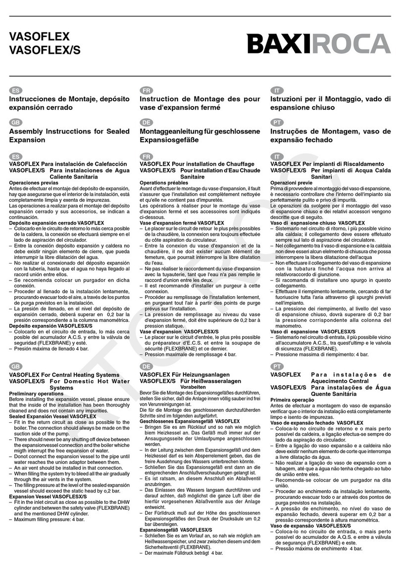 baxiroca VASOFLEX Assembly instructions