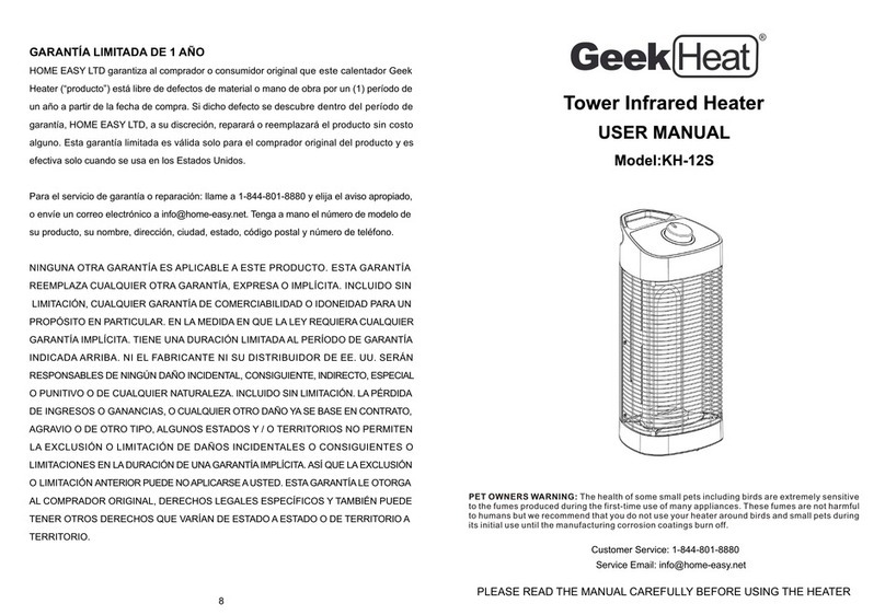 Home Easy GeekHeat KH-12S user manual