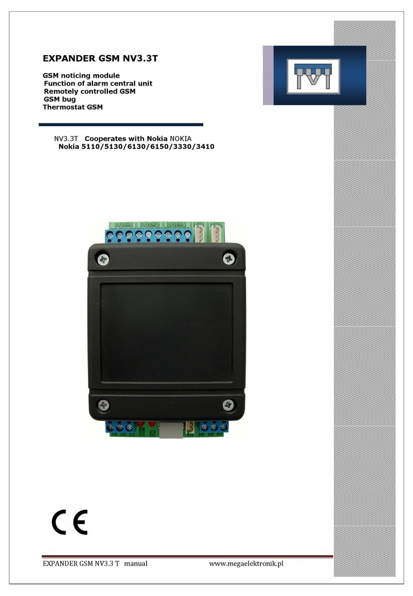 Mega Electronics EXPANDER GSM NV3.3T manual Mega Electronics EXPANDER GSM NV3.3T manual