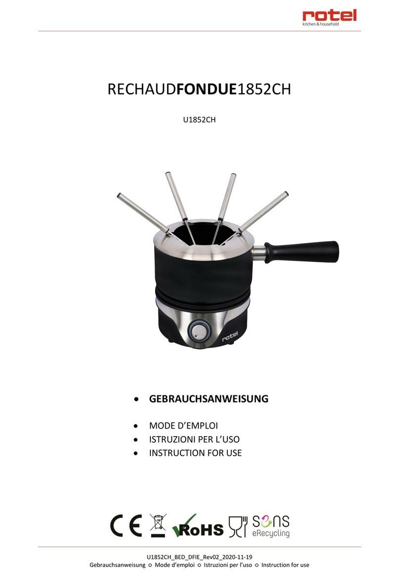 Rotel RECHAUDFONDUE1852CH Instructions for use Rotel RECHAUDFONDUE1852CH Instructions for use