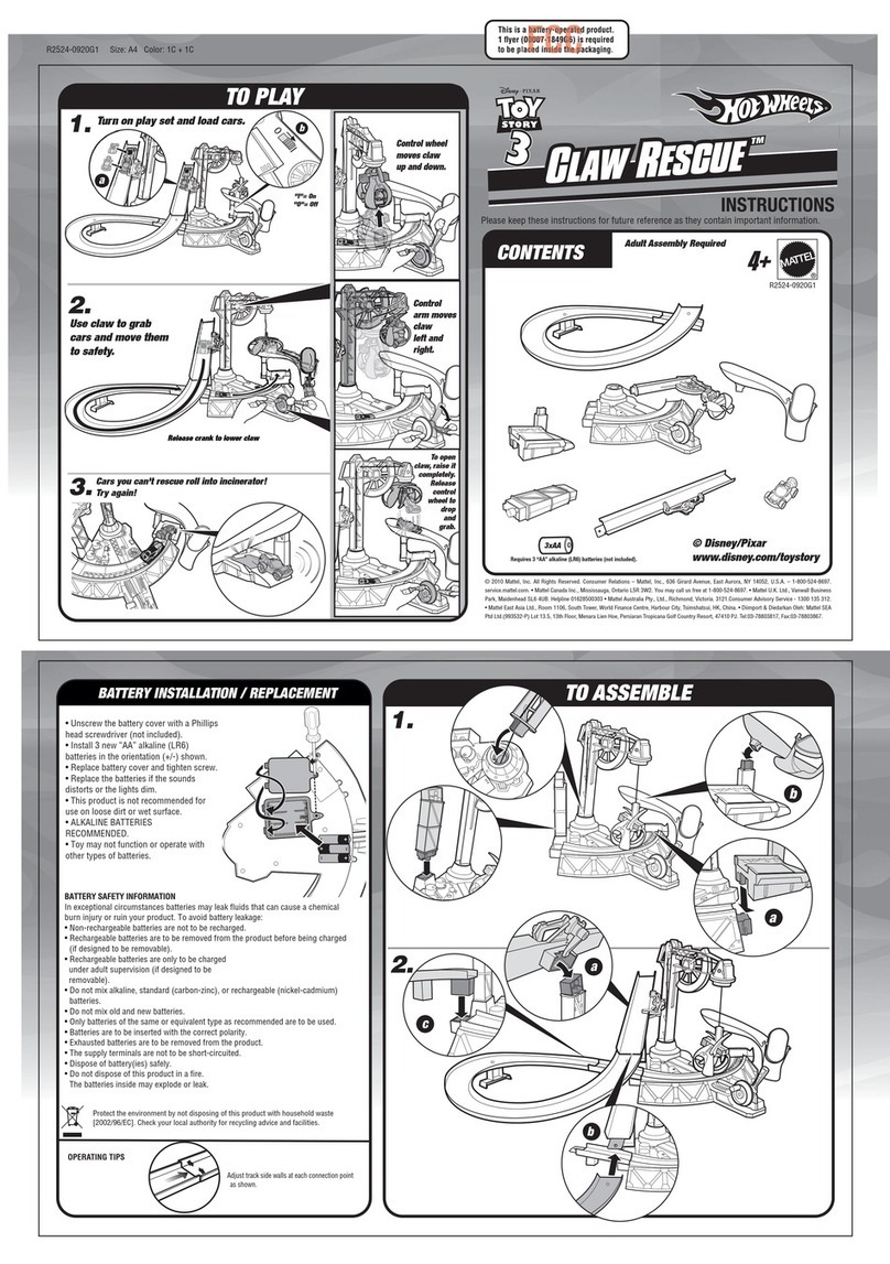 Mattel Hot Wheels Disney Pixar Toy Story 3 Claw... User manual