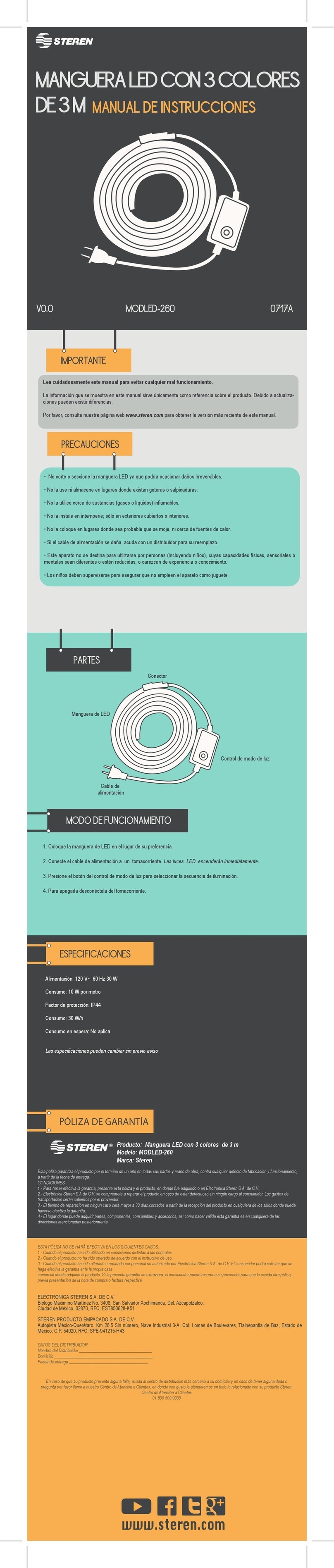 Steren MODLED­-260 instruction manual