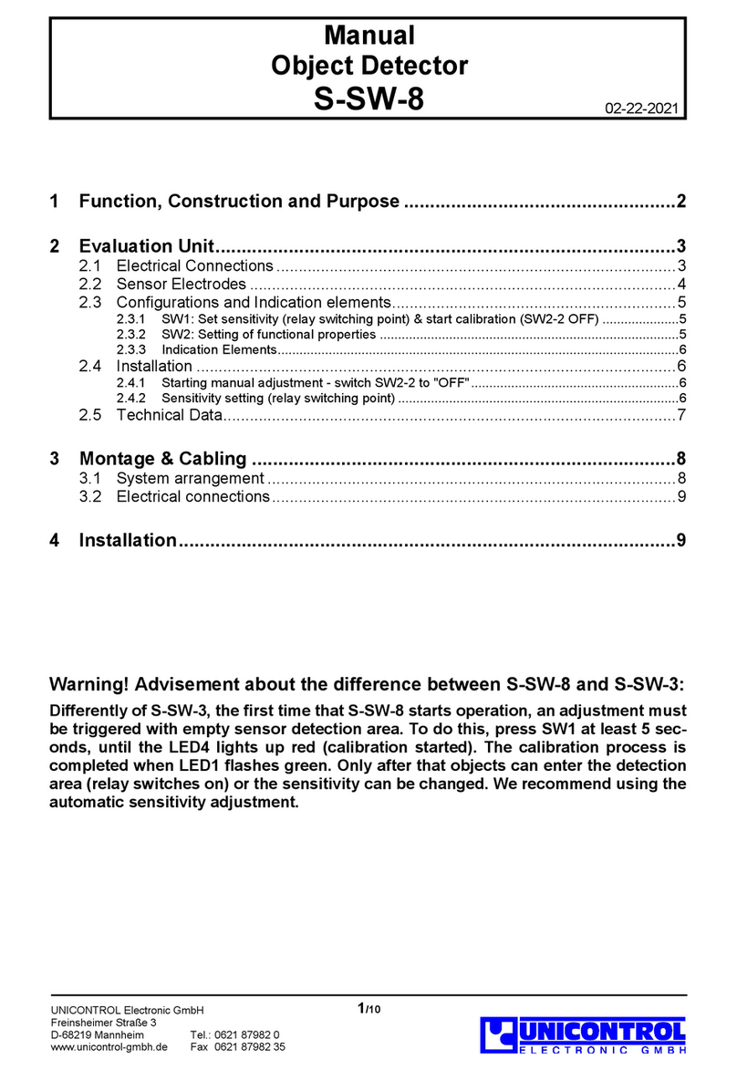 UNICONTROL Electronic S-SW-8 User manual