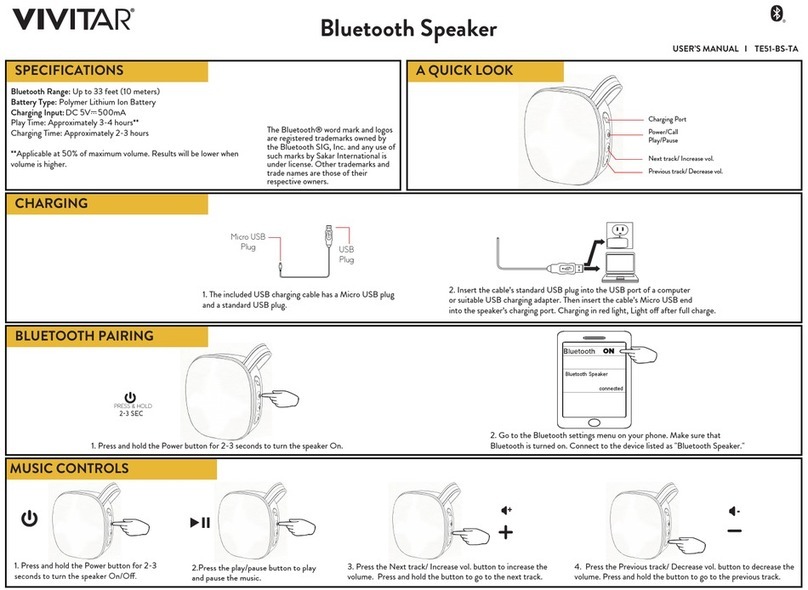 Vivitar TE51-BS-TA User manual