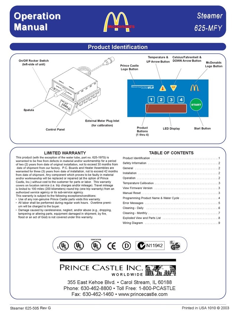Prince Castle 625-MFY Operation manual