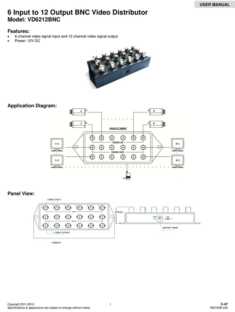 UTP BALUN VD6212BNC user manual