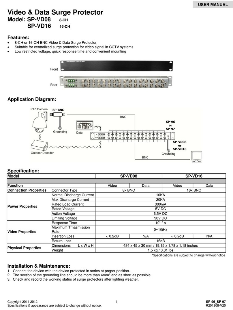 UTP BALUN SP-VD08 User manual