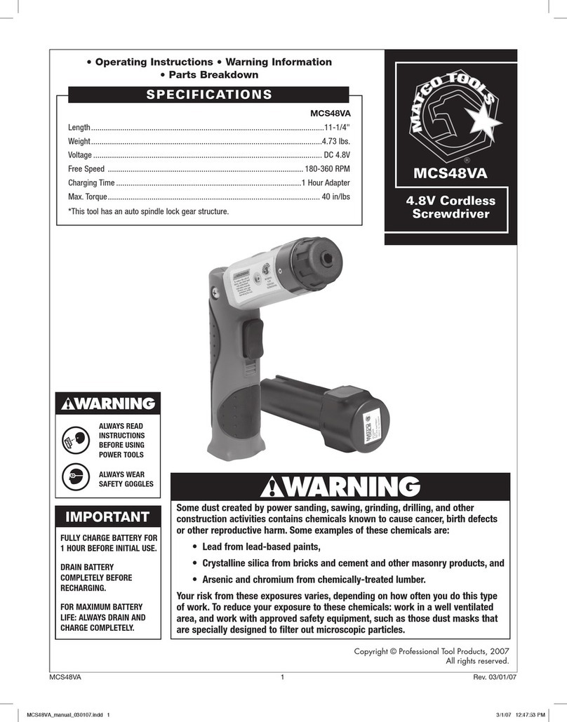 Matco Tools MCS48VA operating instructions