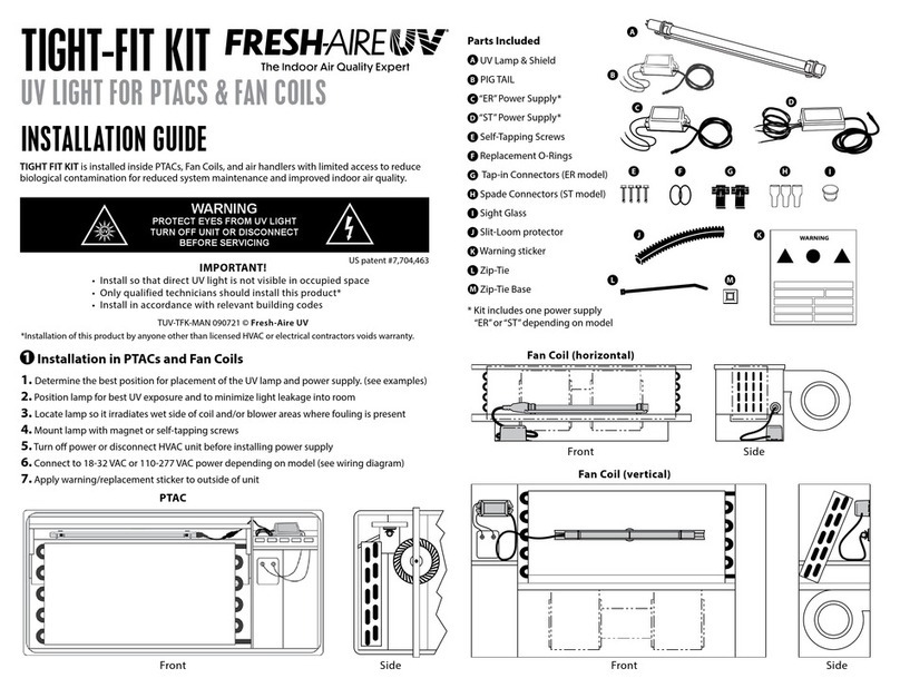 Fresh-Aire UV TIGHT-FIT KIT User manual