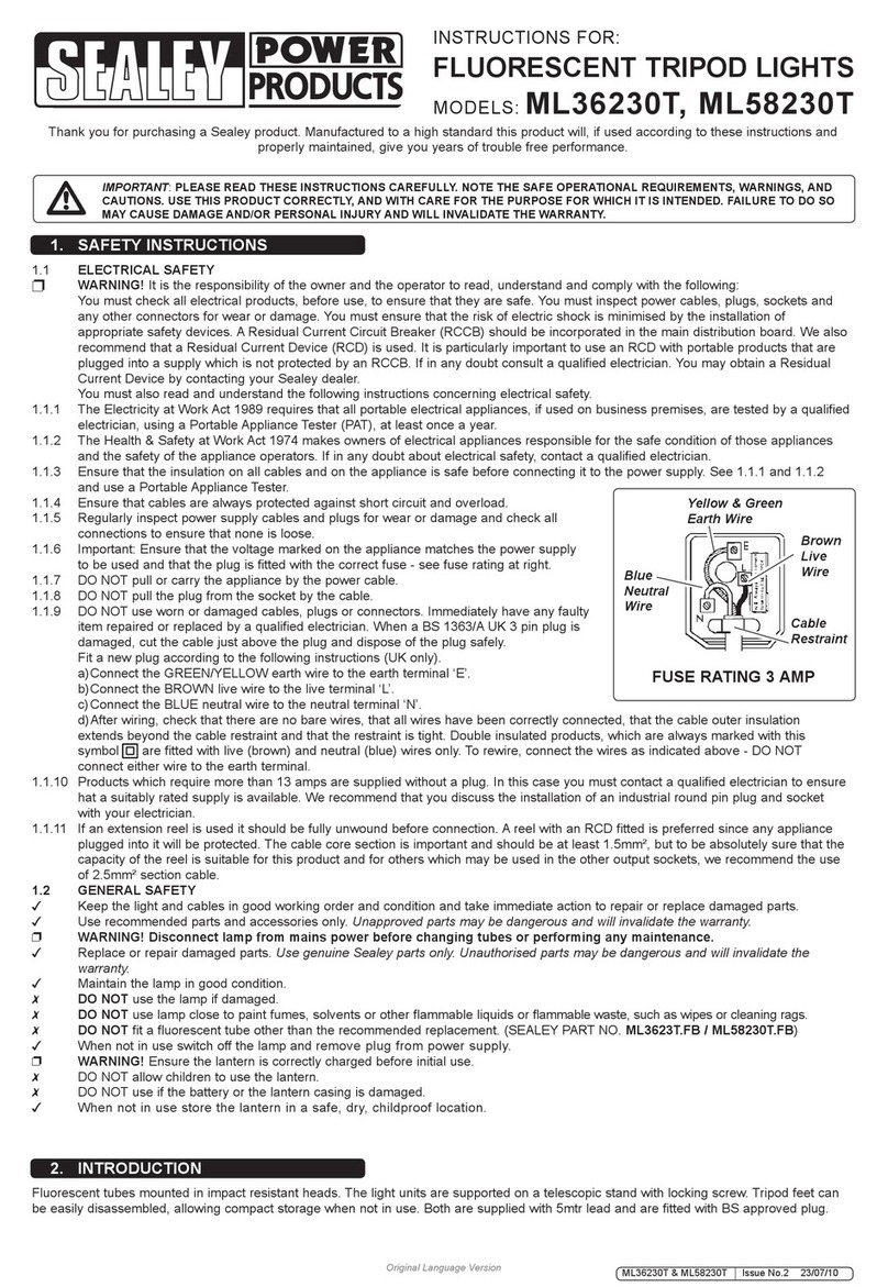 Sealey ML36230T instructions