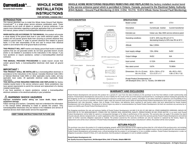 pivotal CurrentLeak Whole Home installation instructions