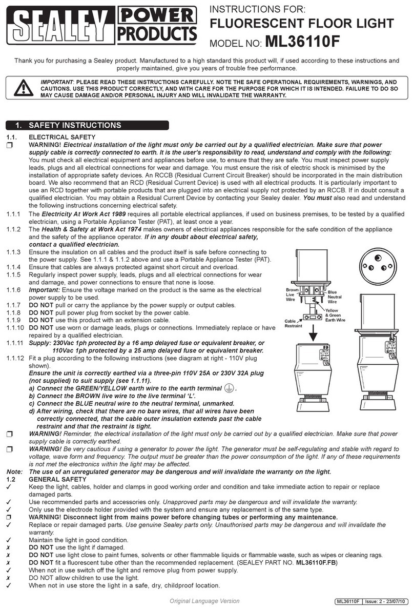 Sealey ML36110F User manual
