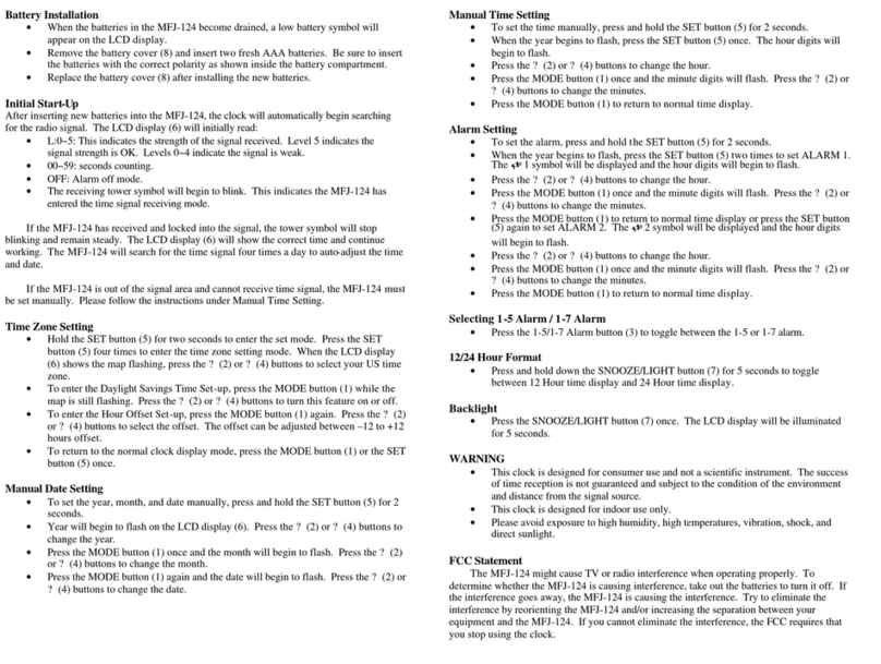 MFJ Enterprises MFJ-124 User manual