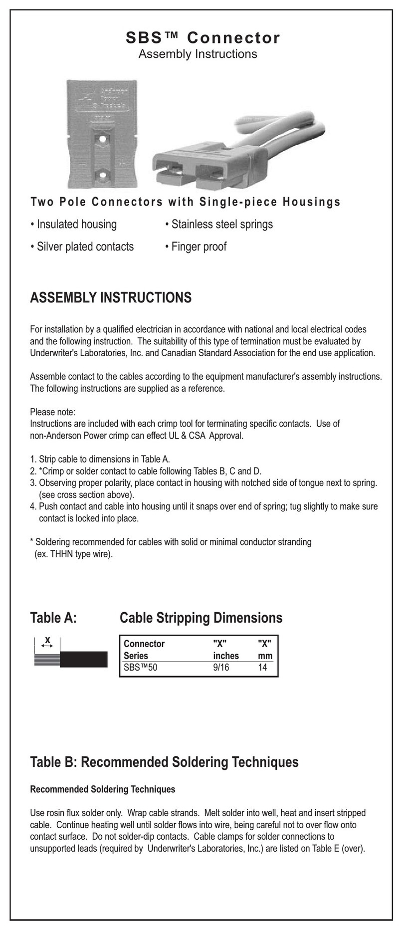APP SBS50 Assembly instructions