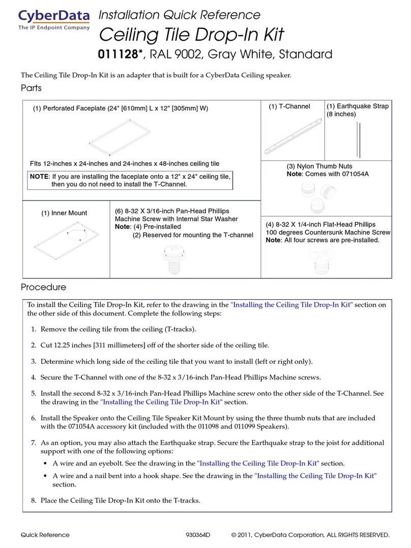 Endpoint Technology CyberData RAL 9002 Installation quick reference