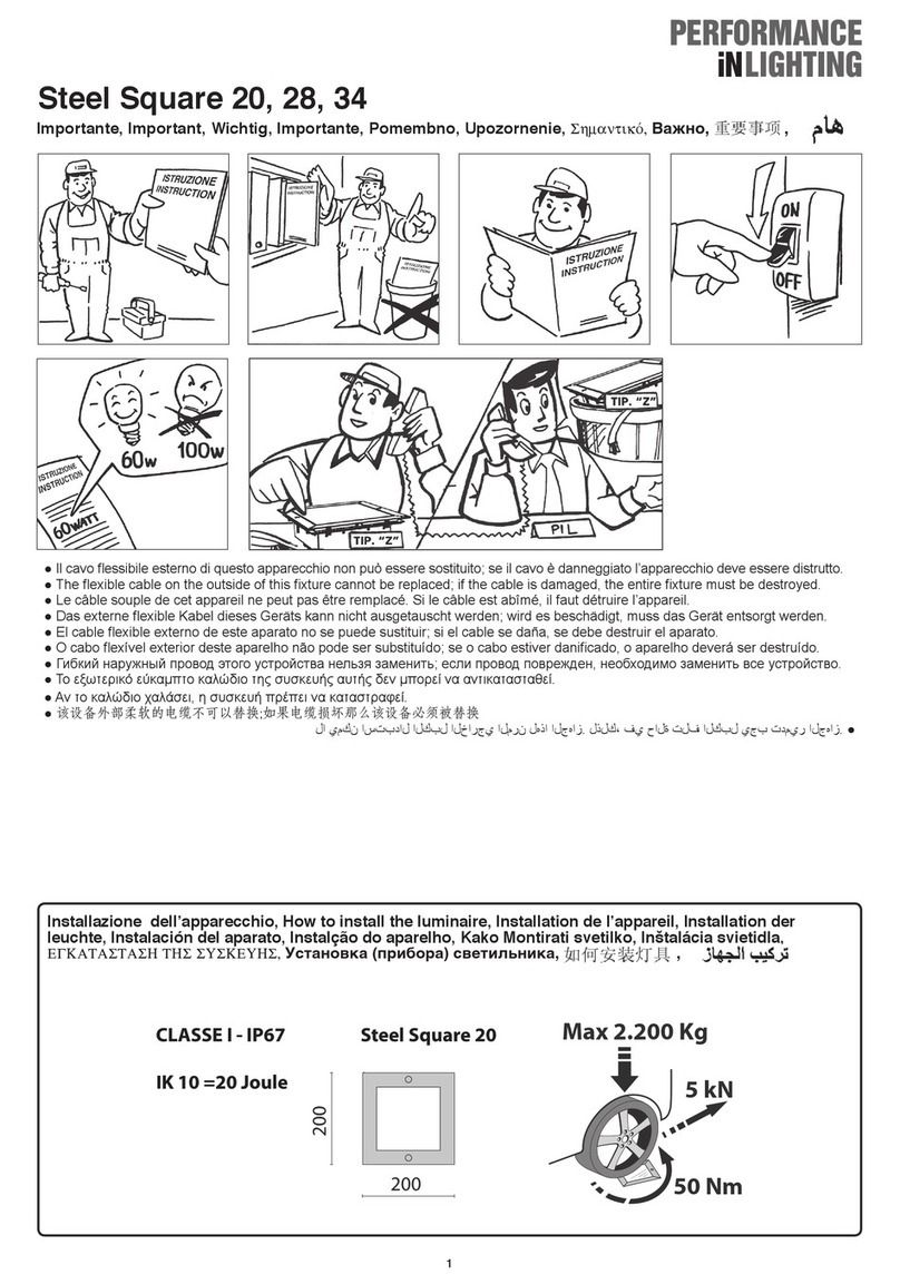 Performance In Lighting Steel Square 20 manual