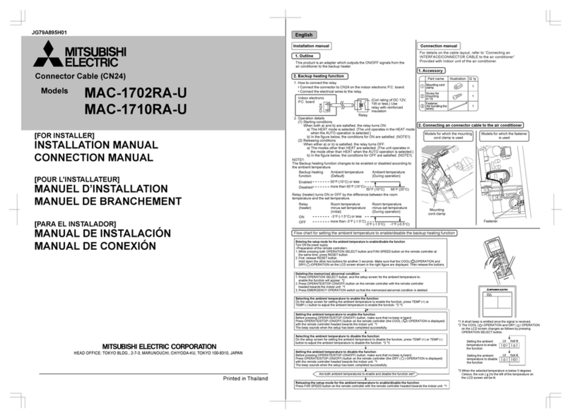 Mitsubishi Electric MAC-1702RA-U installation manual