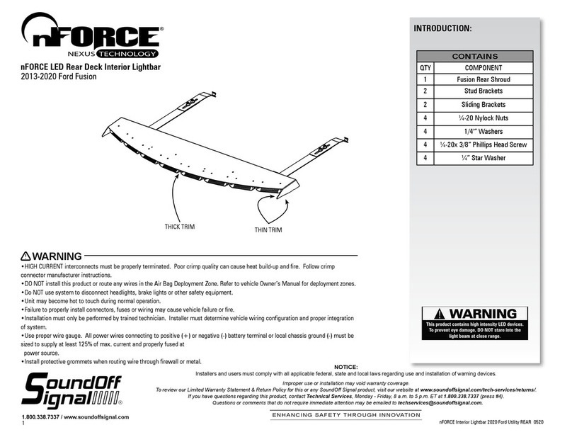Soundoff Signal nFORCE NEXUS Interior LED Lightbar quick start guide