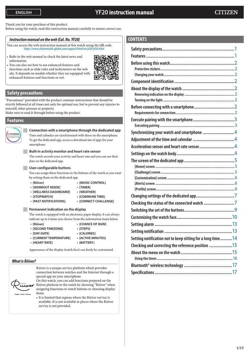Citizen YF20 User manual