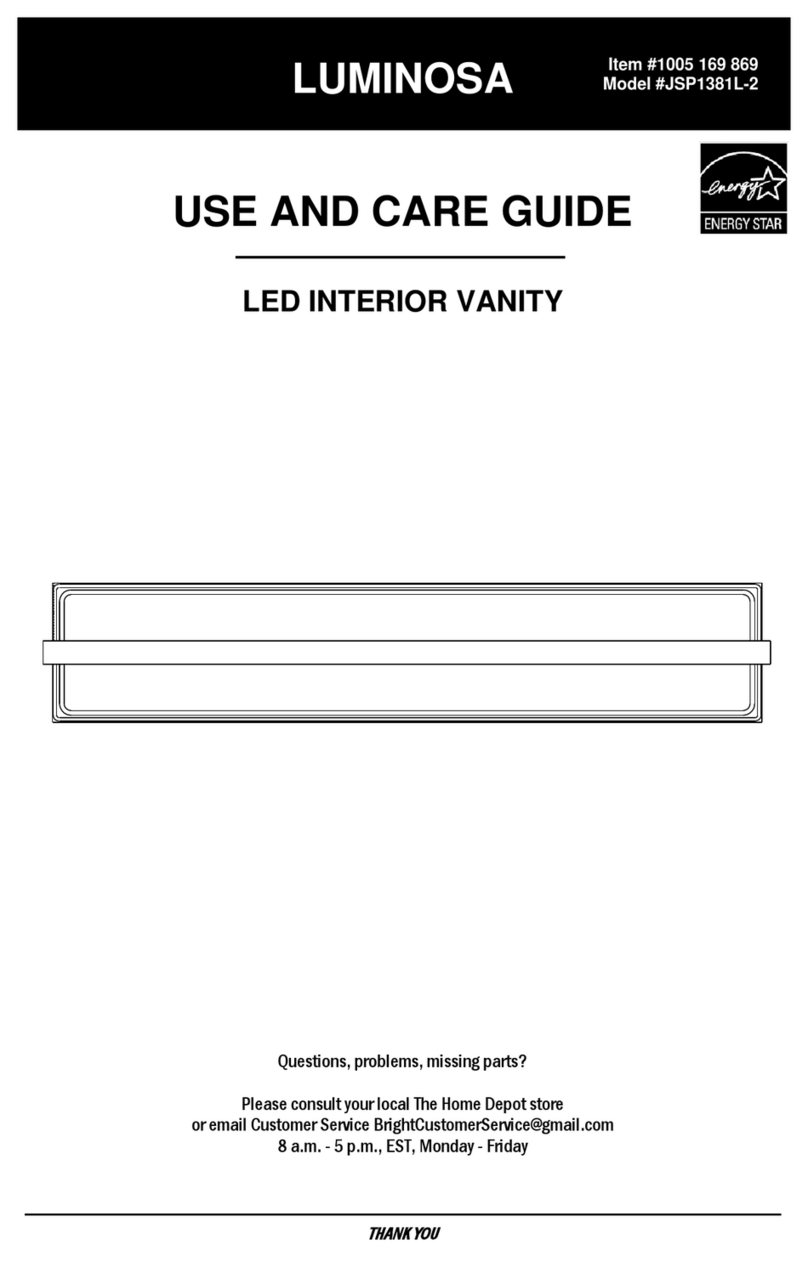 HOMEDEPOT LUMINOSA JSP1381L-2 Use and care guide HOMEDEPOT LUMINOSA JSP1381L-2 Use and care guide