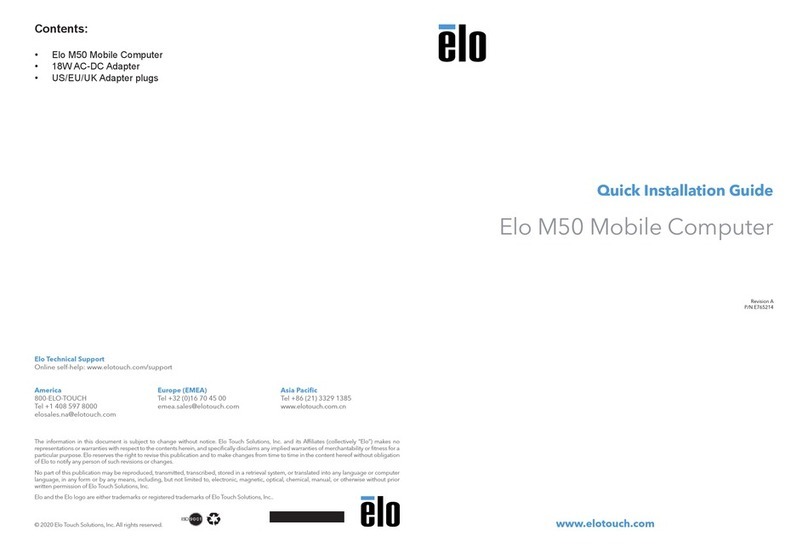 Elo TouchSystems Elo M50 Quick installation guide