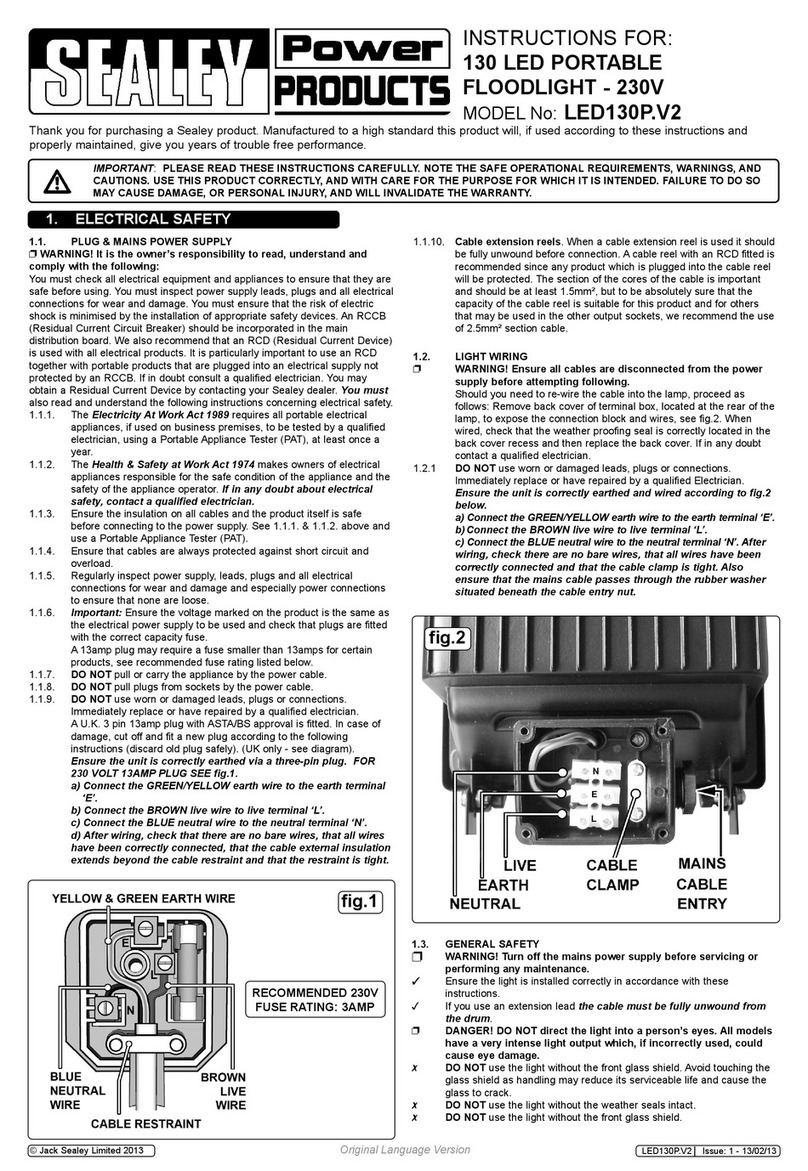 Sealey LED130P.V2 User manual