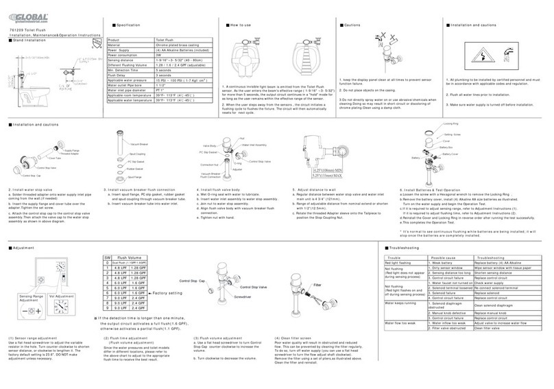 Global Industrial 761209 Installation, Maintenance & Operation Instructions