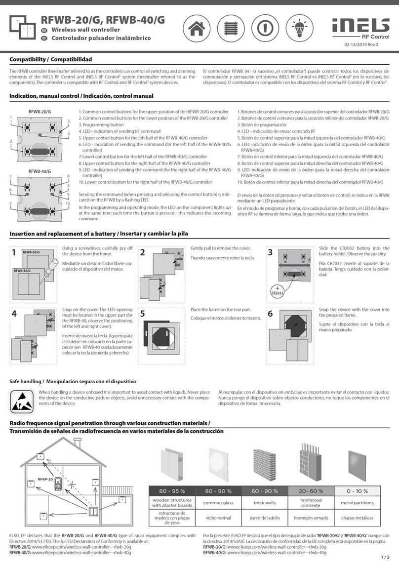 iNels RFWB-20/G quick start guide