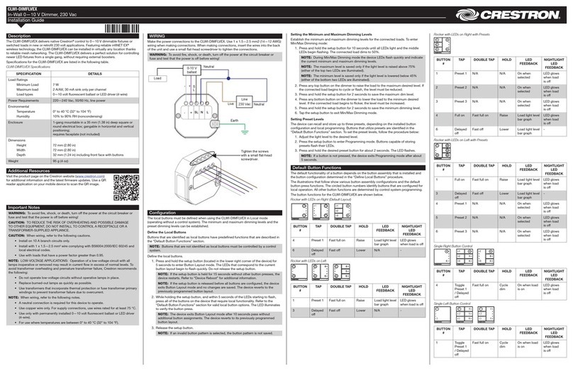 Crestron CLWI-DIMFLVEX installation guide