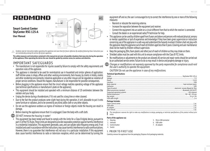Redmond SkyCenter RSC-12S-A user manual