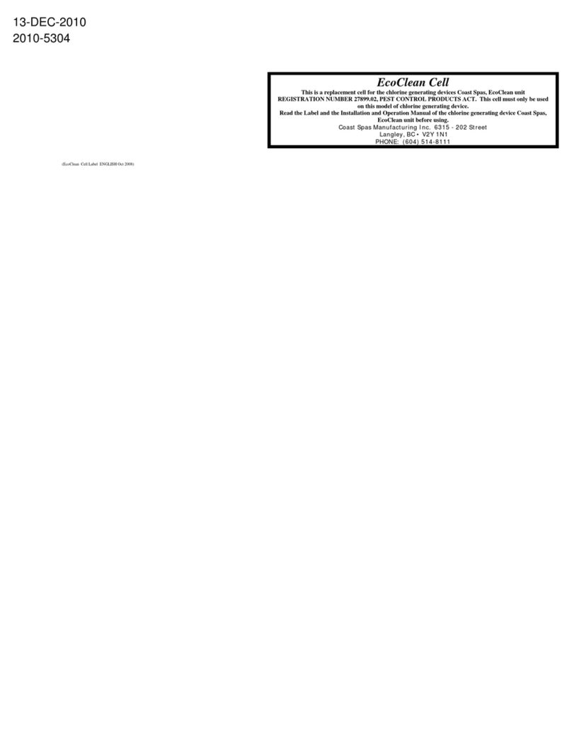 Coast Spas EcoClean User manual