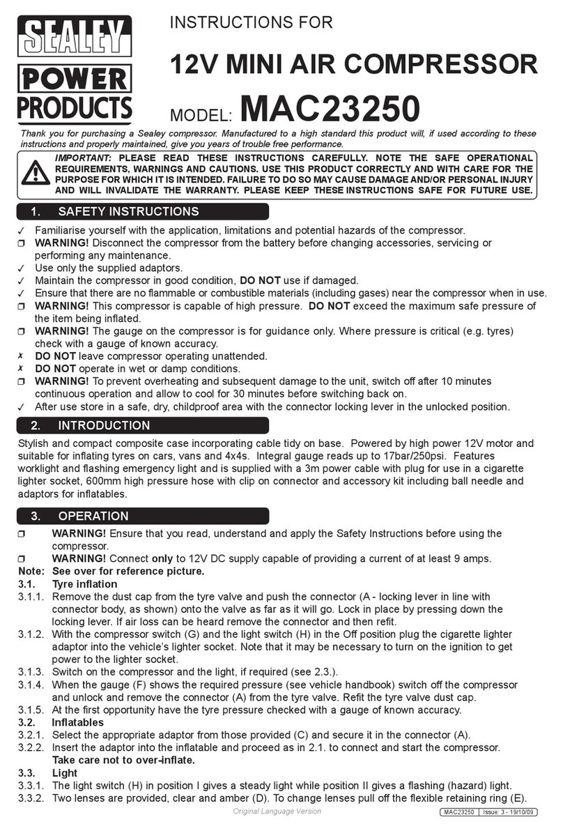 Sealey MAC23250 instructions