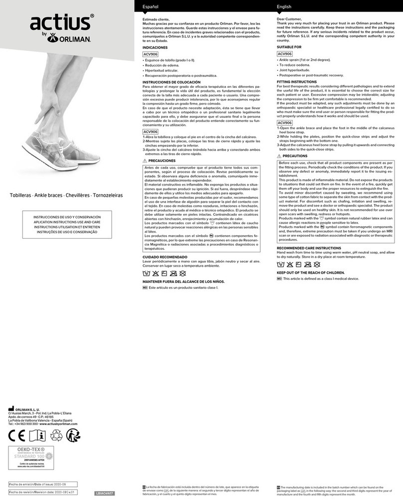 Orliman actius Owner's manual