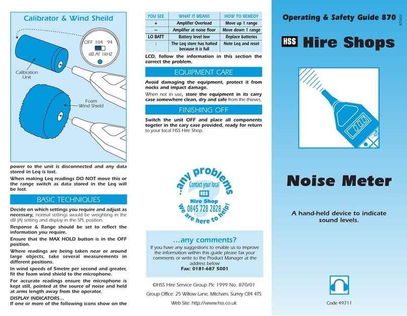 HSS Hire 49711 Operating & safety guide