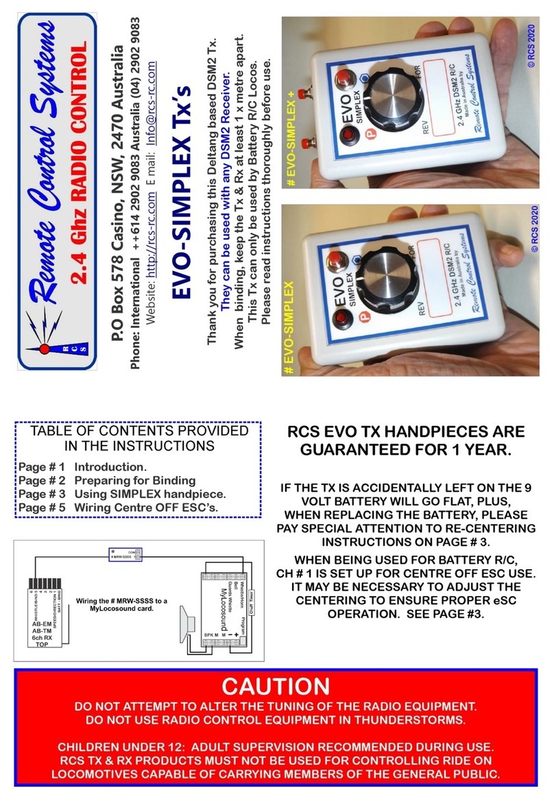 Remote Control Systems EVO-SIMPLEX Tx's User manual Remote Control Systems EVO-SIMPLEX Tx's User manual