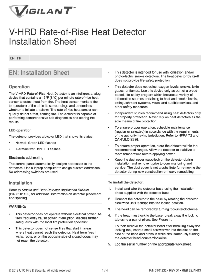 Vigilant V-HRD Installation sheet