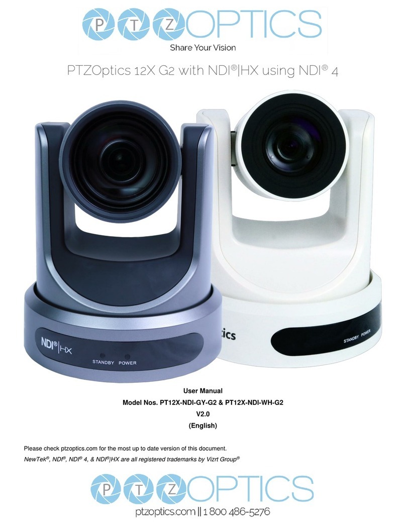 PTZOptics PT12X-NDI-GY-G2 User manual PTZOptics PT12X-NDI-GY-G2 User manual