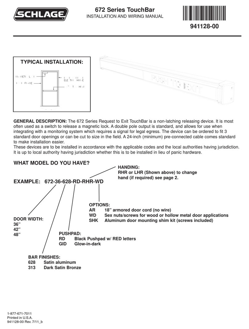 Schlage 672 Series User manual