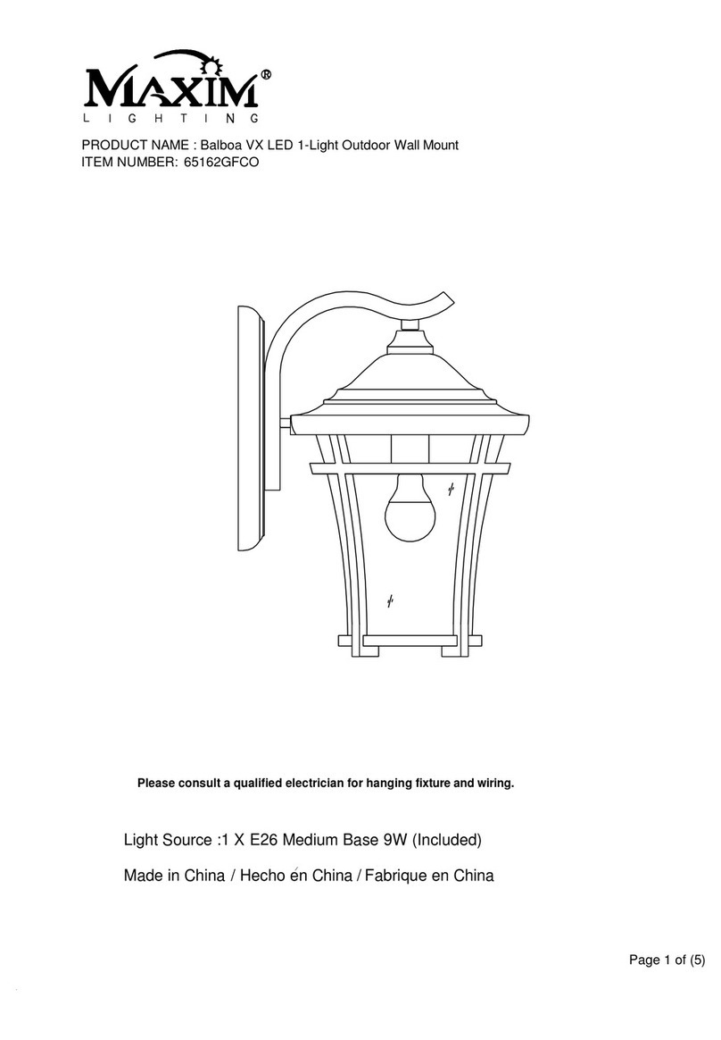 Maxim Balboa VX 65162GFCO User manual