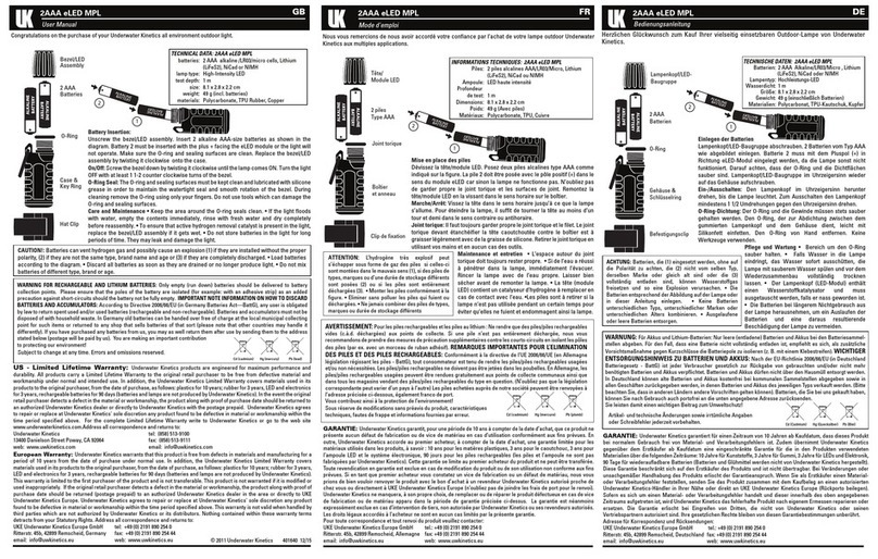 Underwater Kinetics 2AAA eLED MPL user manual