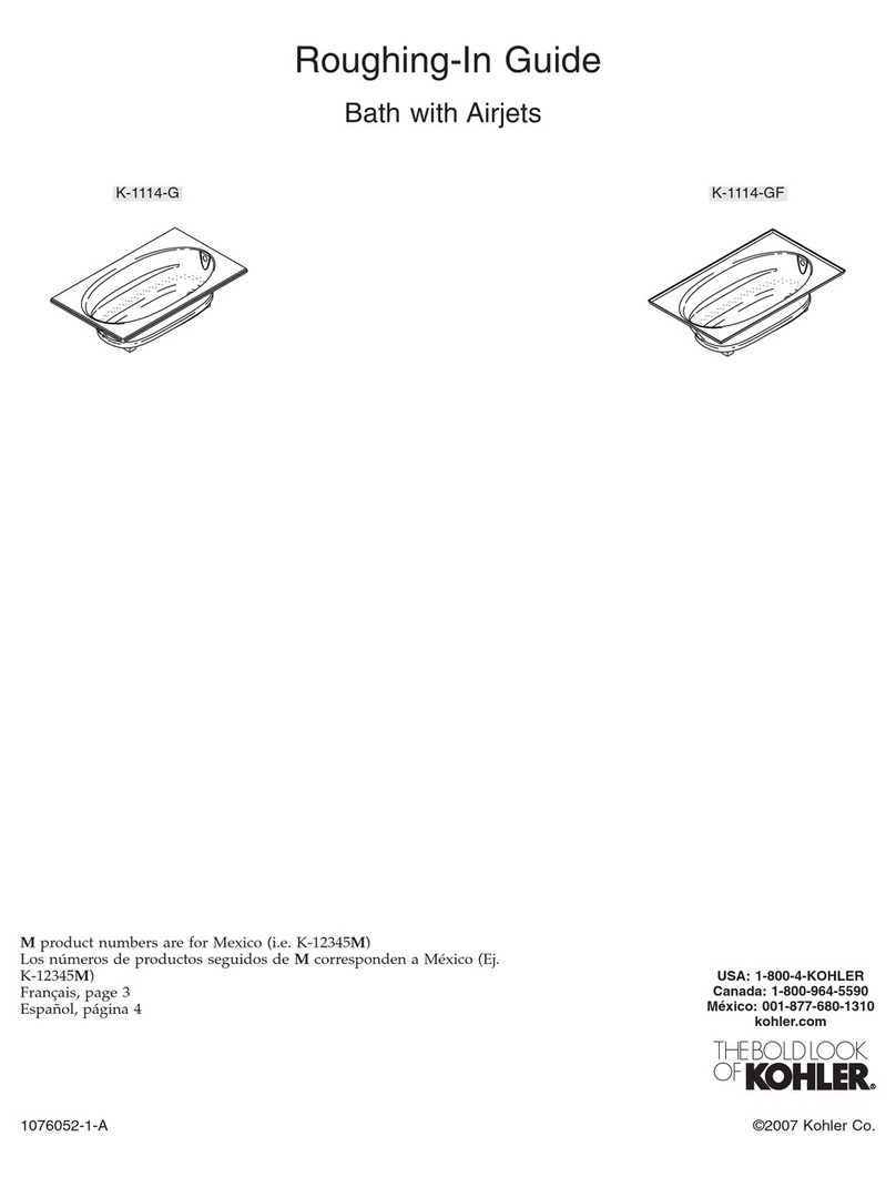 Kohler Windward BubbleMassage K-1114-G Quick start guide