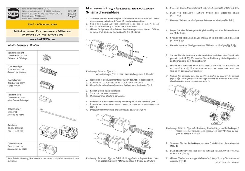 HARTING Han 09 10 008 3001 Assembly instructions