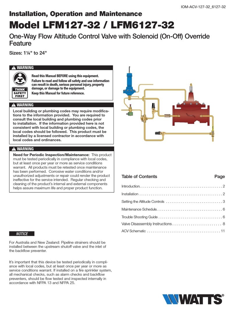 Watts LFM127-32 Installation and operating instructions
