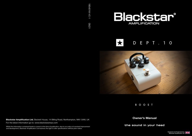 Blackstar Amplification Dept.10 Dual Drive owner's manual