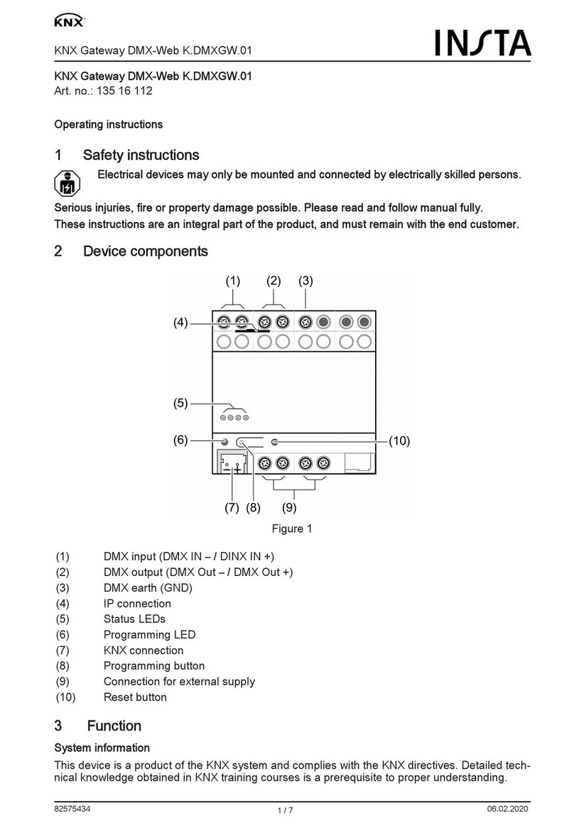 Insta KNX Gateway DMX-Web K.DMXGW.01 operating instructions