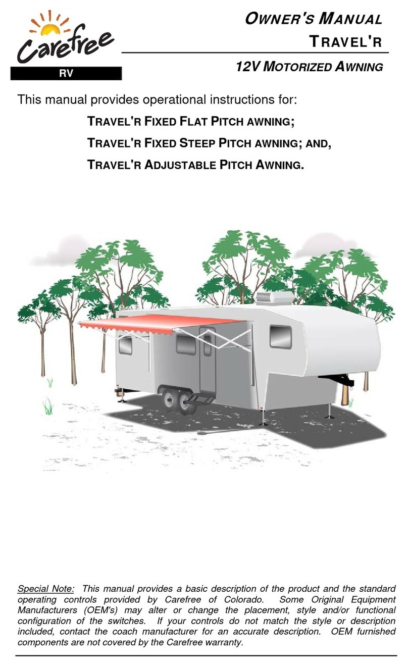 Carefree TRAVEL'R FIXED FLAT PITCH AWNING User manual