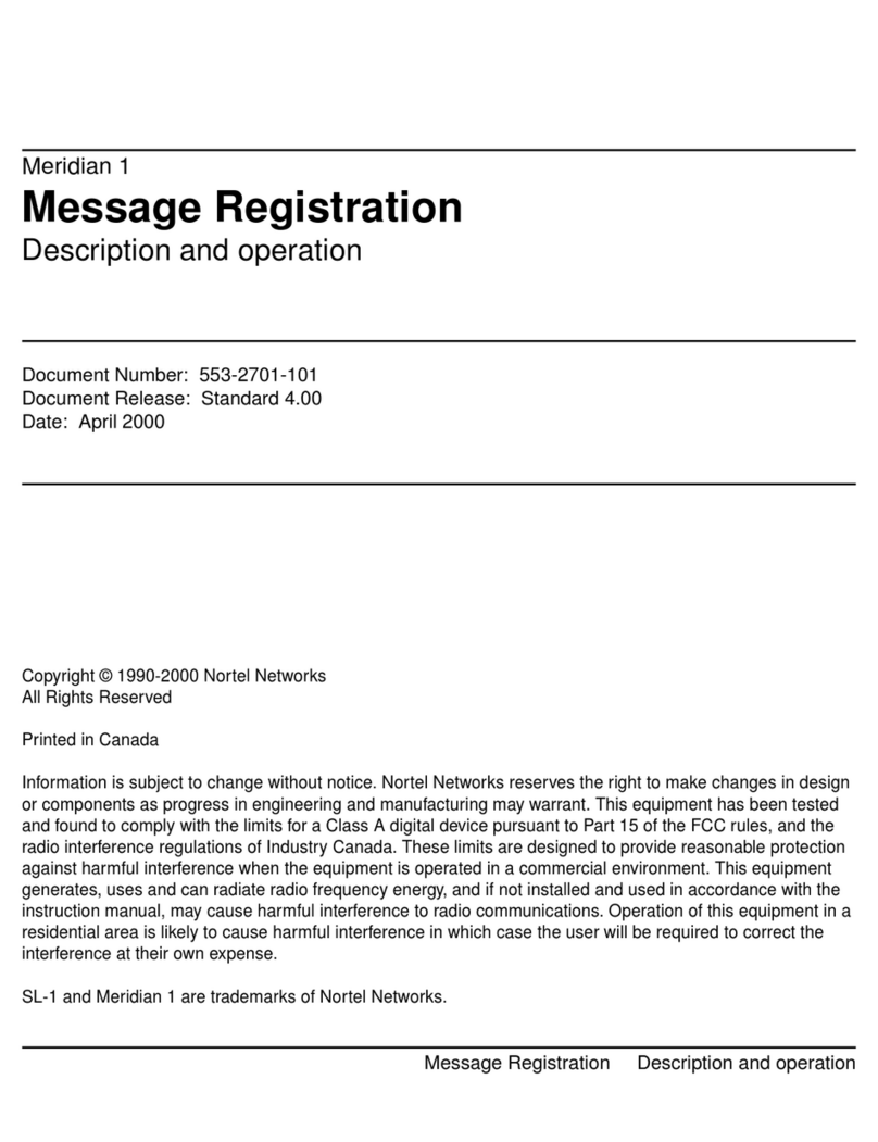 Nortel Message Registration DESCRIPTION AND OPERATION