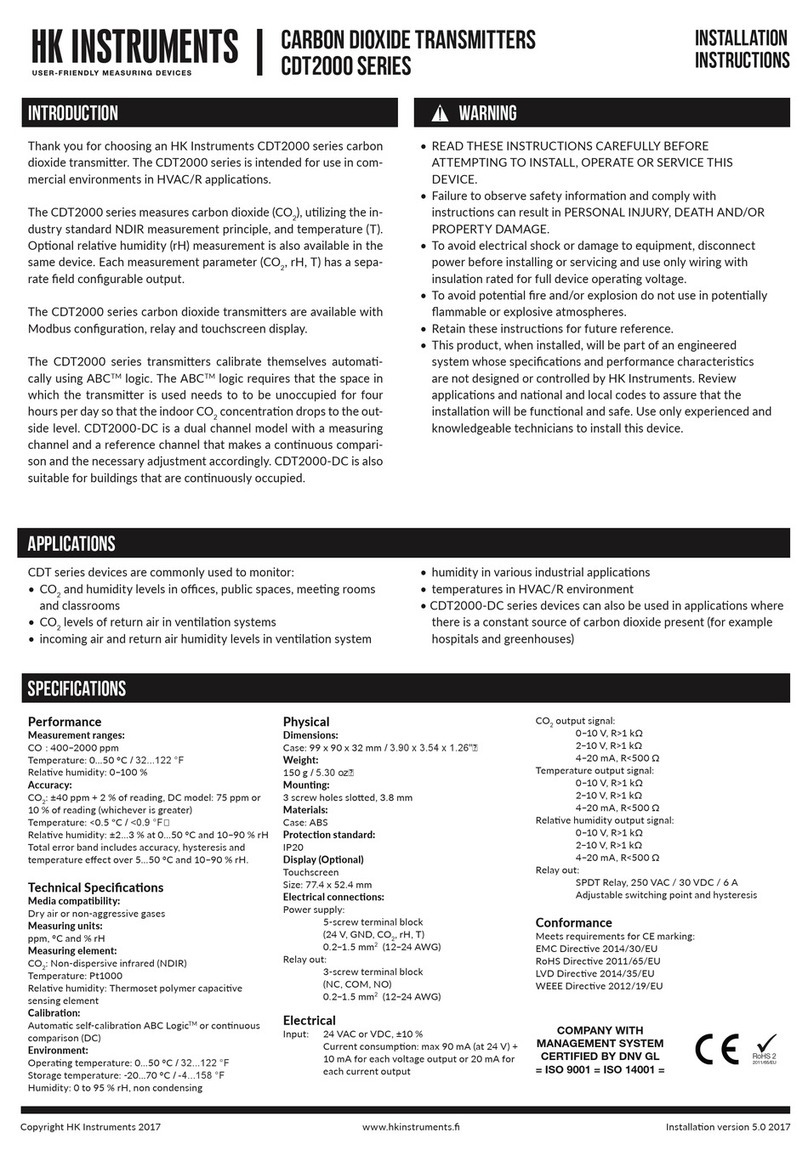HK Instruments CDT2000 Series User manual