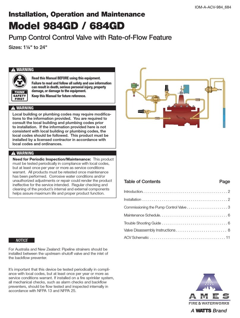 Watts AMES 984GD Installation and operating instructions