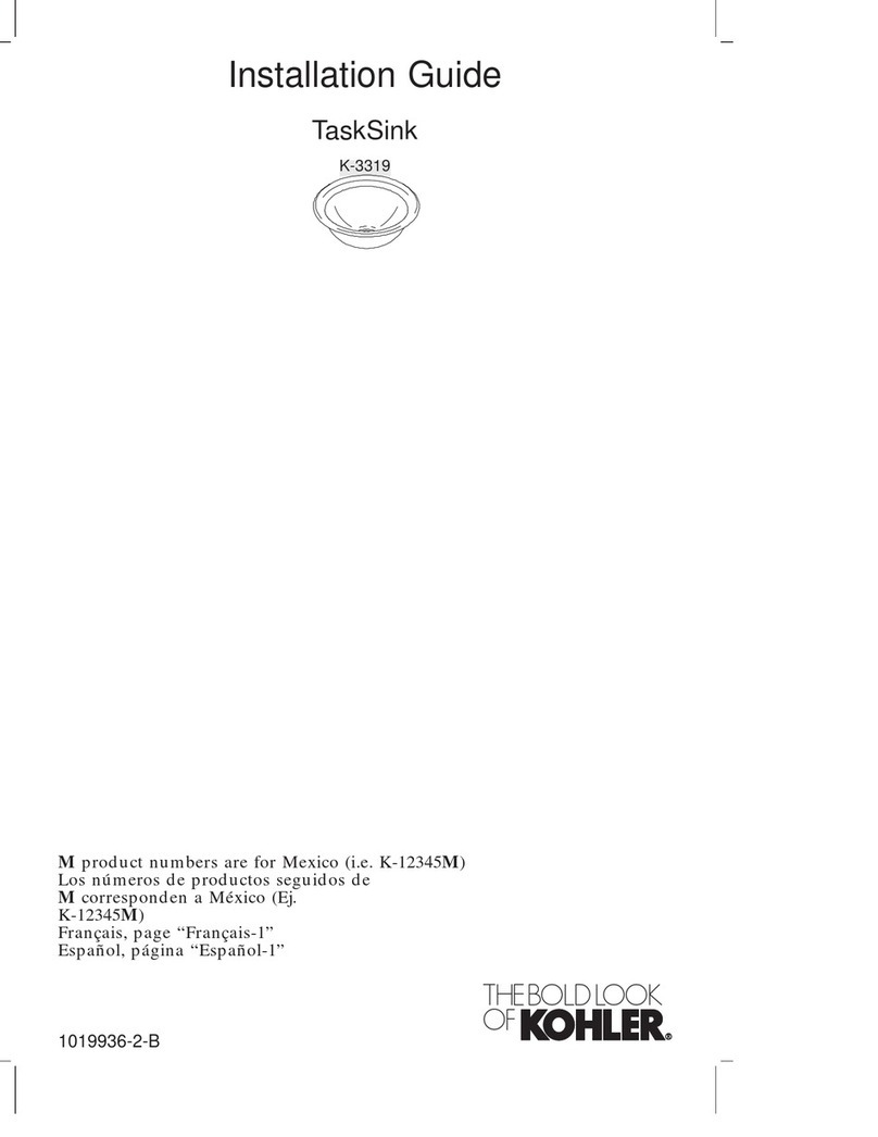 Kohler TaskSink K-3319 installation guide Kohler TaskSink K-3319 installation guide